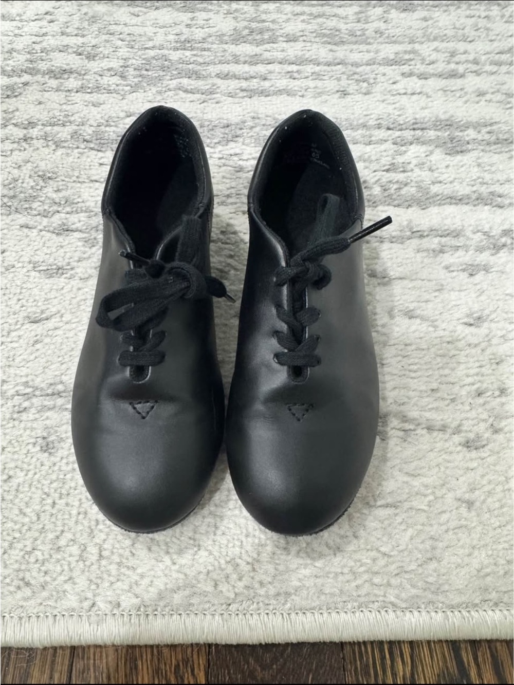 Black leather Capezio Tele Tone girls tap shoes - 2M